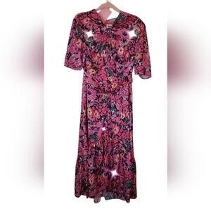 Floral Pink Midi Dress, hope & Ivy, US size 10
